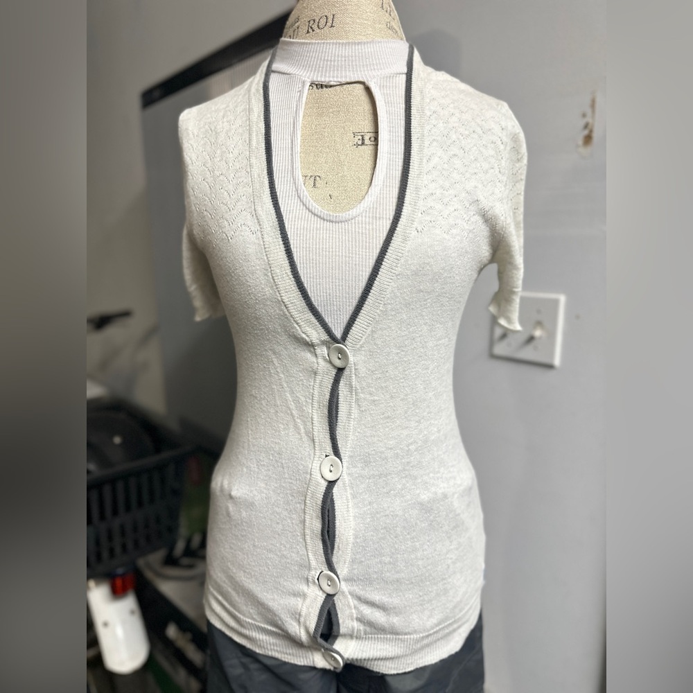 Matix White Short Sleeve Cardigan